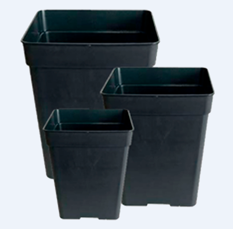 MACETA TRABE NEGRA 11L (23X23X26CM)