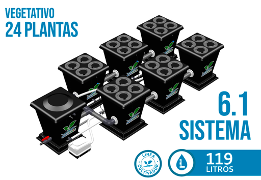 HYDROTRONIC - SISTEMA RDWC HIDROPONICO 6.1 140 Lts