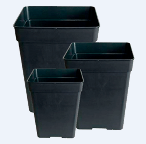 [TRABE005] MACETA TRABE NEGRA 7L (20X20X25CM)